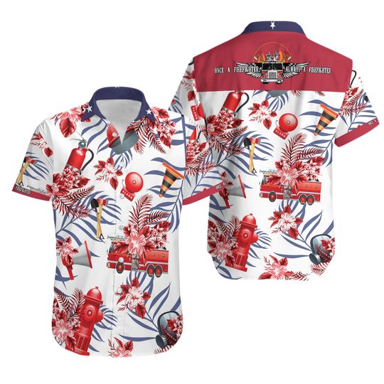 Discover Firefighter Tropical Hawaiian Shirt Unisex