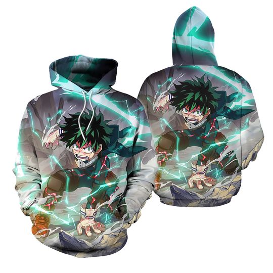 Discover Hero Anime Hoodie Izuku Midoriya Cosplay 3D Hoodie