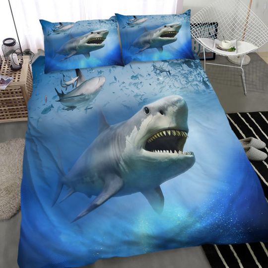 Discover Shark Ocean Print Bedding Sets