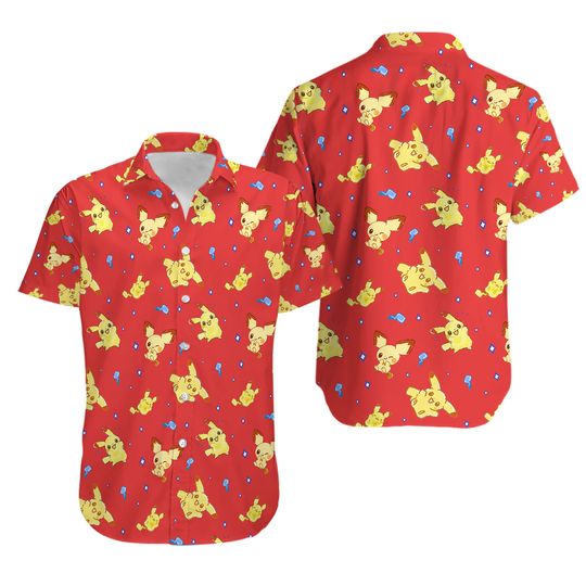 Discover Pichu Pika Aloha Shirt - Electric Type Manga Shirt for Anime Fans