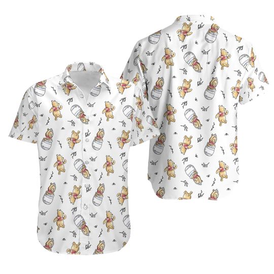 Discover Pooh With Honey 3D Hawaii Shirt, HALLOWEEN GIFT, CHRISTMAS GIFT