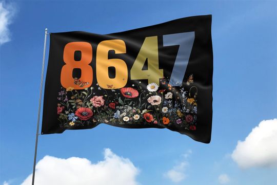 Discover 8647 Anti Trump Floral FDT Fascism  Flag