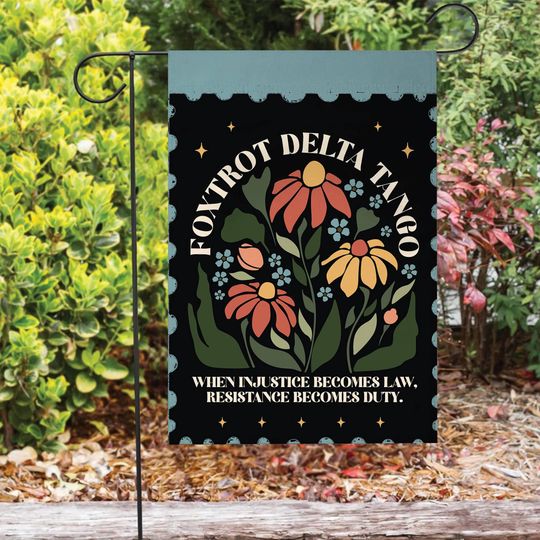 Discover Foxtrot Delta Tango Flower Flag, Subtle Anti President Flag, Foxtrot Delta Tango Flag