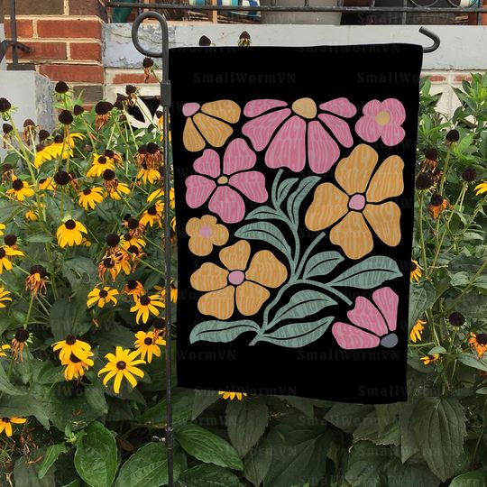 Discover Fck Trump Flower Design Garden Flag, Subtle FCk Trump Floral Garden Flag