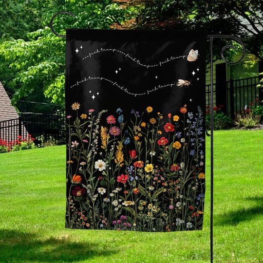 Discover Subtle FDT Garden Flag, Subtle Anti Trump Butterflies Spring Yard Flag