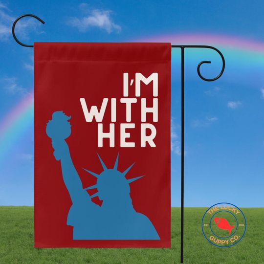 Discover I'm with her flag, anti trump pro America yard Flag, FDT yard Flag