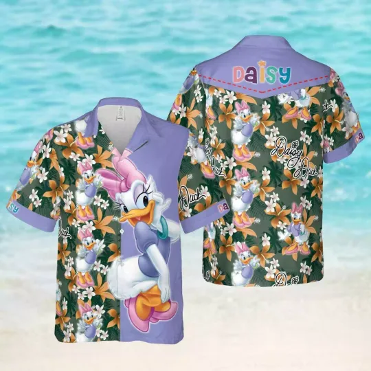 Discover Lovely Daisy Duckk Tropical Flowers Summer Vacation Aloha Hawaiian Shirt
