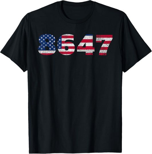 Discover Anti Trump Impeach 47 8647 86 47 47th President US Flag T-Shirt
