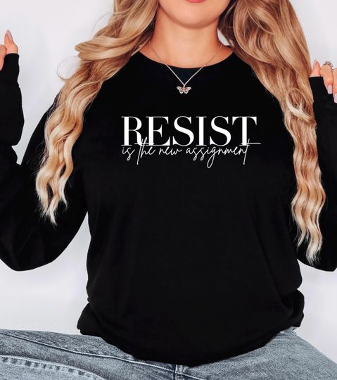 Discover Resistance Shirt, Anti Trump Anti Dictator, Political Activists, Save Democracy Long Sleeve Tee, Protest Apparel
