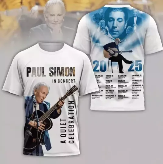Discover Paul Simon In Concert A Quiet Celebration 2025 3D T-shirt