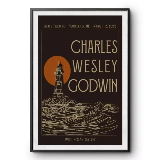 Discover Charles Wesley Godwin Mar 13 2025 State Theatre Portland ME Poster