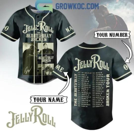 Discover Custom Jelly Roll Ready For The Beautifully Broken Tour 2024 Baseball Jersey