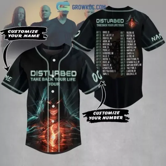 Discover Disturbed Take Back Your Life Tour Personalized Baseball Jersey