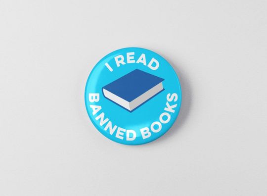 Discover I Read Banned Books Button 1.25" or 2.25" Pinback Pin Button No Book Bans Read a Banned