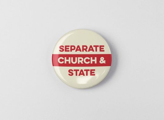 Discover Separate Church and State 1.25" or 2.25" Pinback Pin Button Badge Female Empowerment
