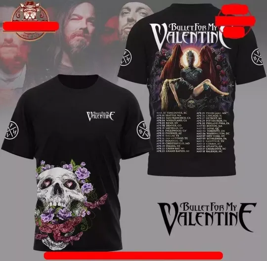 Discover Bullet For My Valentine The Poisoned Ascendancy Tour 2025 Shirt 3D Tshirt Hot