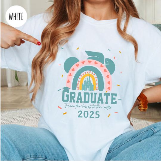 Discover Disneyyy Mickeyy Head Graduation 2025 From The Tassel To Castle T-Shirt