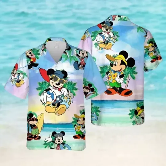 Discover Mickeyy mouse Shirt, Disneyyy Mouse Button Shirt, Family Hawaiian Shirt Size S-5XL