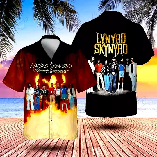 Discover Rock Band Lynyrd Skynyrd Street Survivors Hawaiian Shirt, Music