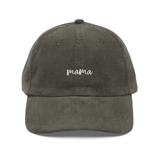 Discover Mama Vintage corduroy cap, Mom Embroidered Corduroy Baseball Caps, Gift for Mom