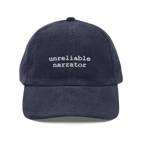 Discover Unreliable Narrator Embroidered Corduroy Hat for Book Lovers