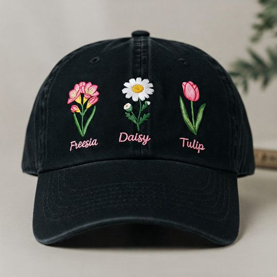 Discover Embroidered FDT Hat, FDT Floral Embroidered Baseball Caps