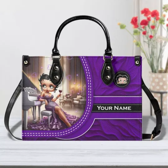 Discover Personalized Betty Boop Leather Handbag, Betty boop gift, Woman Leather Handbag