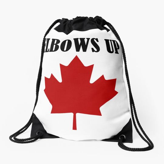 Discover Elbows Up, True North Strong and Free Drawstring bags