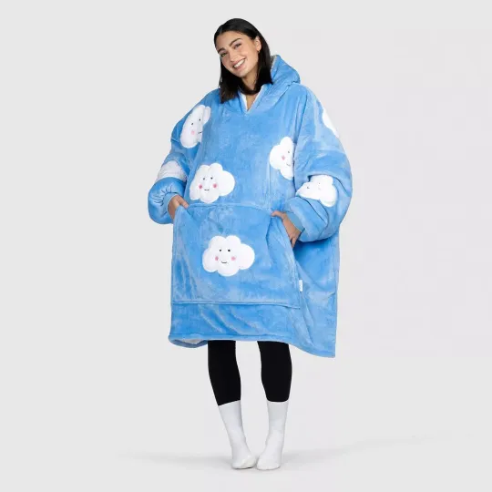 Discover Cloud Sky Oversized Blanket Hoodie Sherpa Fleece One Size