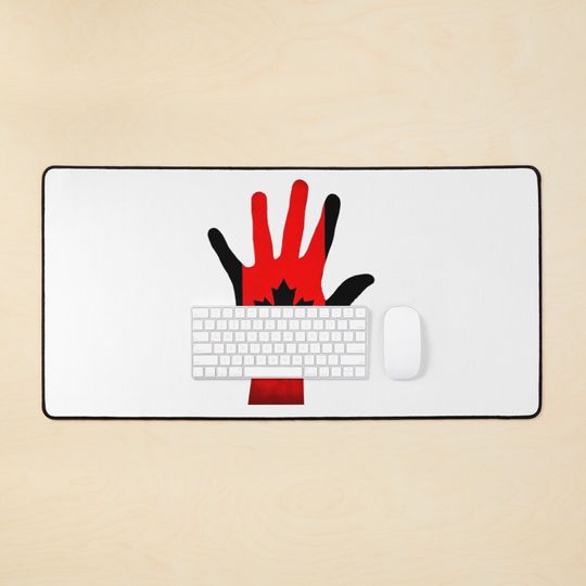 Discover Canadian Elbows Up Canada Black Red Desk Mats
