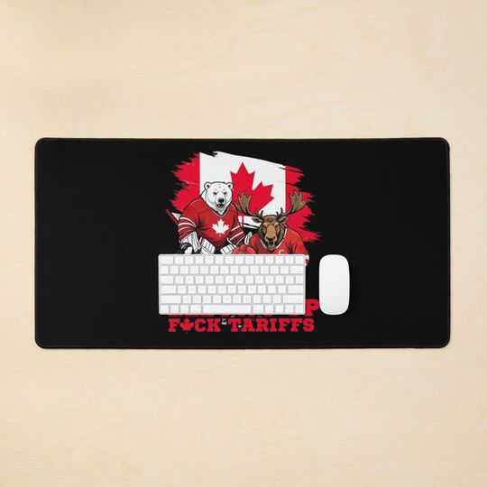 Discover Elbows Up - FCK Tariffs Desk Mats