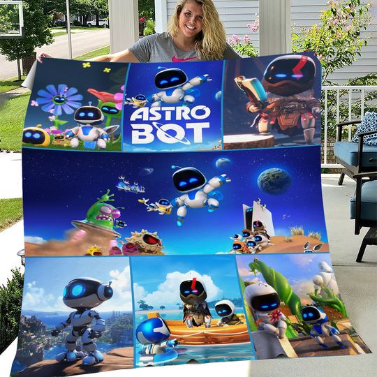 Discover Astro Bot Throw Blanket Bed Couch Decor Nap Bedroom Car All Season Birthday Gift