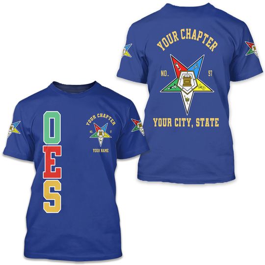 Discover Customize Order of the Eastern Star OES Pentagon 3D T-shirt