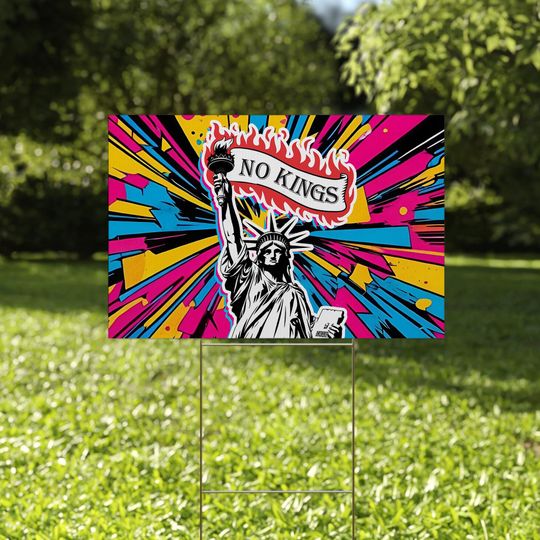 Discover Resist Fascism Yard Sign, Anti Trump Political Statement Sign, No Kings Activist Gift