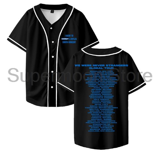 Discover Myles Smith Therapy Baseball Jersey 2025 We Were Never Strangers Global Tour