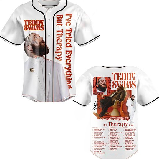 Discover Teddy Swims I've Tried Everything But Therapy 2025 Tour Baseball Jersey