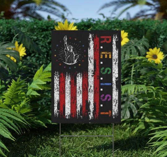 Discover Inspirational Plastic Yard Sign, Patriotic Decor for Events, Resistance Protest Sign, Yard Sign for Activism, Anti Trump Political Activists