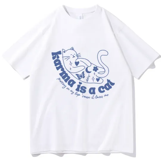Discover Karma Is A Cat Shirt Taylor Midnights Shirt Gift for Fans Cat Lover Shirt