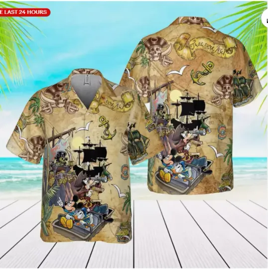Discover Pirated Of the Caribbean Mickeyy And Friends 3D HAWAII SHIRT