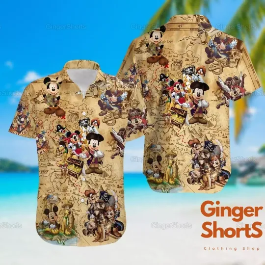 Discover Pirates Mouse Mickeyy 3D HAWAII SHIRT US Size All Over Print Father Day Gift