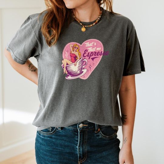 Discover That's That Me Espresso Cartoon Coffee Lover Graphic Tee Shirt