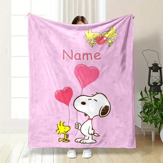 Discover Personalization Custom Name Snoopy Printed Blanket