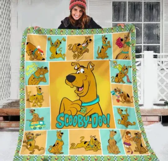 Discover Scooby Doo Moods Scooby Doo Emotions Picture Collages Cartoon Dog Blanket