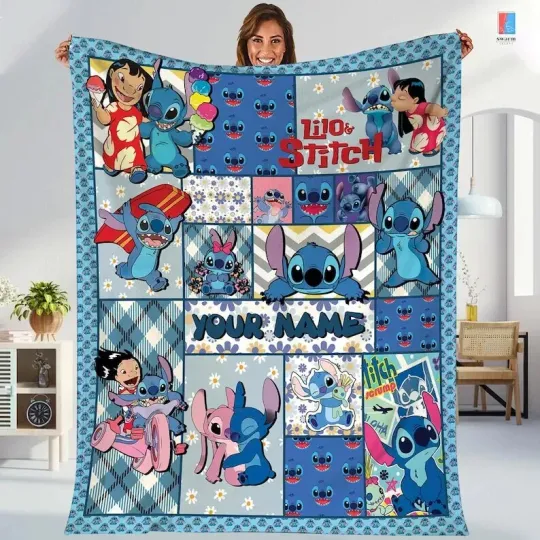 Discover Personalized Stitchh Fleece Blanket Ohana Means Family Stitchh Angel Blanket