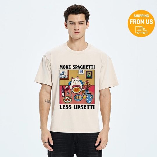 Discover More Spaghetti Less Upsetti Cat Shirt, Cat Lover Shirt