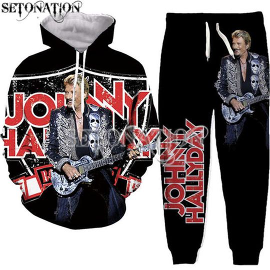 Discover Johnny Hallyday 3D Hoodie Jogger