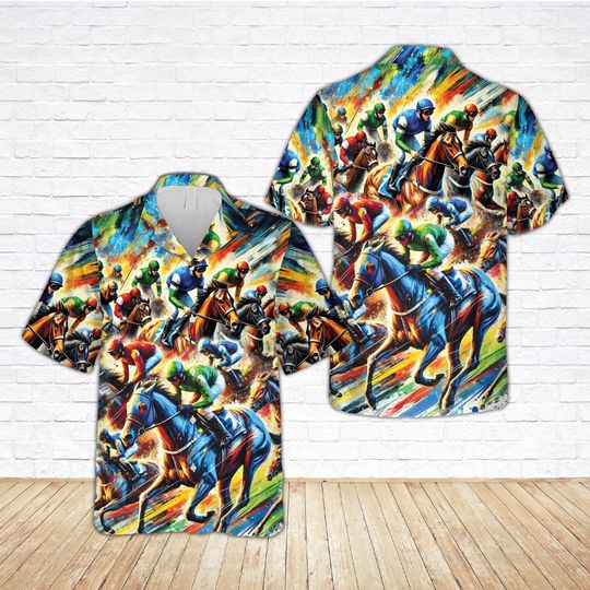 Discover Paint Splatter Kentucky Derby Hawaiian Shirt