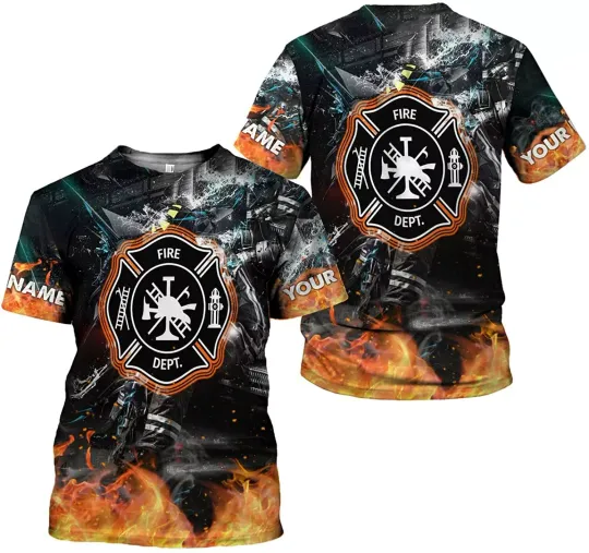 Discover Personalized Firefighters T Shirt 3D Unisex 3D All Over Printed Sportwear