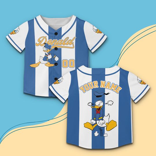 Discover Personalized Cartoon Duck Baseball Jersey, Grumpy Duck Shirt, Funny Baseball Shirt
