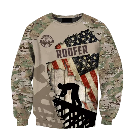 Discover Roofer American Flag Sweater All Over Print